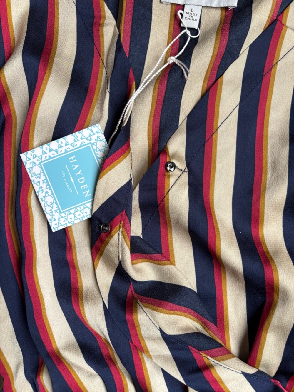NEW Hayden Navy, Red & Cream Striped Retro Graduatoon Midi Dress Size Large - Picture 5 of 8